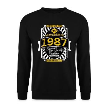 NOVEMBER 1987 - Unisex Pullover - Schwarz - Vorne - Alina (178cm) & Michal (187cm)