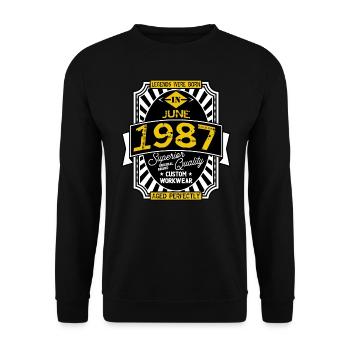 JUNI 1987 - Unisex Pullover - Schwarz - Vorne - Alina (178cm) & Michal (187cm)