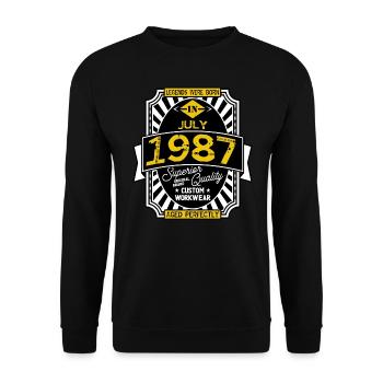 1987 JULI - Unisex Pullover - Schwarz - Vorne - Alina (178cm) & Michal (187cm)