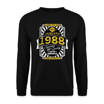 1988 JANUARY - Sweat-shirt Unisexe - noir - Devant - Alina (178cm) & Michal (187cm)