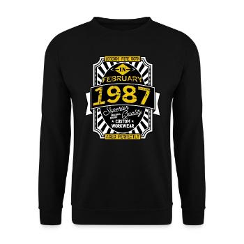 1987 FEBRUAR - Unisex Pullover - Schwarz - Vorne - Alina (178cm) & Michal (187cm)