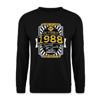 1988 OCTOBER - Sweat-shirt Unisexe - noir - Devant - Alina (178cm) & Michal (187cm)
