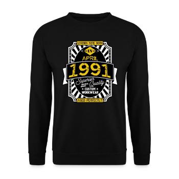 1991 APRIL - Unisex Pullover - Schwarz - Vorne - Alina (178cm) & Michal (187cm)