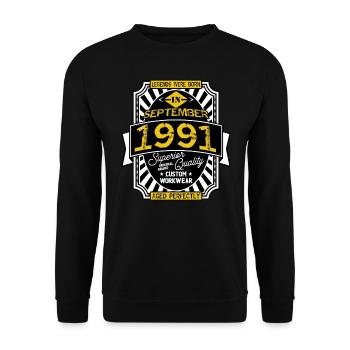 1991 SEPTEMBER - Sweat-shirt Unisexe - noir - Devant - Alina (178cm) & Michal (187cm)