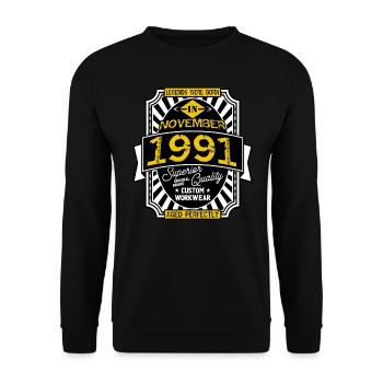 NOVEMBER 1991 - Unisex Pullover - Schwarz - Vorne - Alina (178cm) & Michal (187cm)