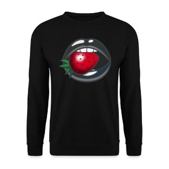 Bouche de fraise - Sweat-shirt Unisexe - noir - Devant - Alina (178cm) & Michal (187cm)