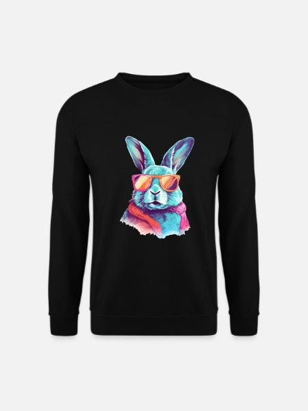 Tom the spectacled rabbit - Unisex Sweatshirt - black