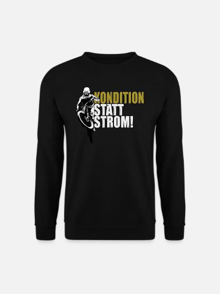 Kondition statt Strom Anti E-Bike Fahrrad - Unisex Pullover - Schwarz