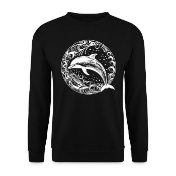 delfin - Unisex Pullover - Schwarz - Vorne - Alina (178cm) & Michal (187cm)