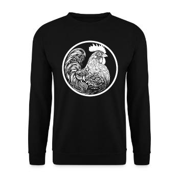 Hahn - Unisex Pullover - Schwarz - Vorne - Alina (178cm) & Michal (187cm)