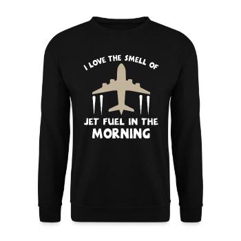 I love the smell of jet fuel in the morning - Unisex Sweatshirt - black - Front - Alina (178cm) & Michal (187cm)