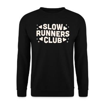 Run club coureur lent slow runners - Sweat-shirt Unisexe - noir - Devant - Alina (178cm) & Michal (187cm)