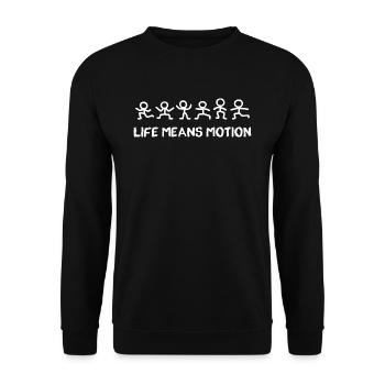 Stick Figure Life means motion - Unisex Sweatshirt - black - Front - Alina (178cm) & Michal (187cm)