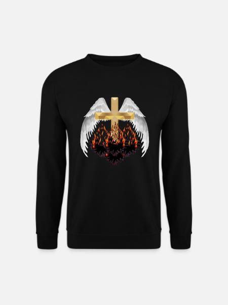 Kryds himlen helvede hinsides reinkarnation Satan - Unisex sweater - sort