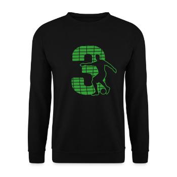 Fußball soccer sport Fußballer Fußballplatz NR.3 - Unisex Pullover - Schwarz - Vorne - Alina (178cm) & Michal (187cm)