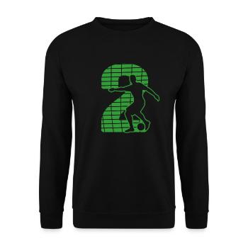 Fußball soccer sport Fußballer Fußballplatz NR.2 - Unisex Pullover - Schwarz - Vorne - Alina (178cm) & Michal (187cm)