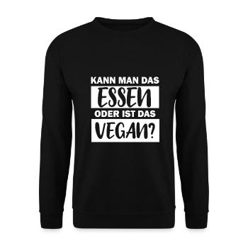 Vegan, Nicht Vegan, Anti Vegan, Humor, lustig - Unisex Pullover - Schwarz - Vorne - Alina (178cm) & Michal (187cm)