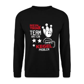 kegel bowling trinken saufen team kegelclub - Unisex Pullover - Schwarz - Vorne - Alina (178cm) & Michal (187cm)