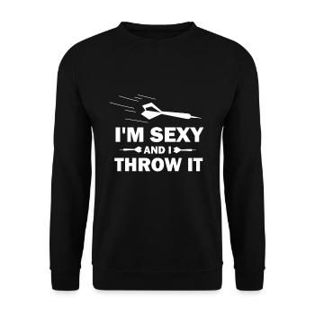 Fléchettes, fléchettes, énonciations drôles, cadeaux sexy fléchettes - Sweat-shirt Unisexe - noir - Devant - Alina (178cm) & Michal (187cm)