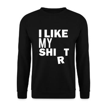 lustiges Design, lustiger Spruch, witzig humorvoll - Unisex Pullover - Schwarz - Vorne - Alina (178cm) & Michal (187cm)