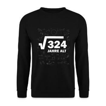 18. Geburtstag 18 Mathe Mathematik Wurzel rechnen - Unisex Pullover - Schwarz - Vorne - Alina (178cm) & Michal (187cm)