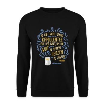 The Big Bang Theory Kamillentee Wut - Unisex Pullover - Schwarz - Vorne - Alina (178cm) & Michal (187cm)