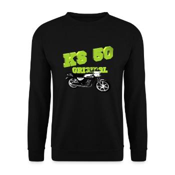 Zündapp Krad KS 50 Watercooled Vintage - Unisex Sweatshirt - black - Front - Alina (178cm) & Michal (187cm)