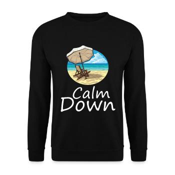 Relaxation and relaxation. Just Calm Down - Unisex Sweatshirt - black - Front - Alina (178cm) & Michal (187cm)