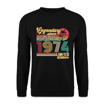 Avril 1974 légendaire Vintage cadeau d’anniversaire - Sweat-shirt Unisexe - noir - Devant - Alina (178cm) & Michal (187cm)