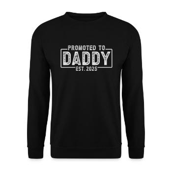 Promoted to dad set for 2025 - Unisex Sweatshirt - black - Front - Alina (178cm) & Michal (187cm)