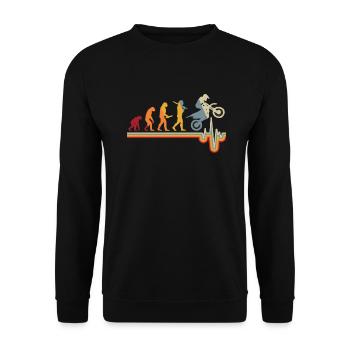 Motocross Evolution Heartbeat Motorcycle Gift - Unisex Sweatshirt - black - Front - Alina (178cm) & Michal (187cm)