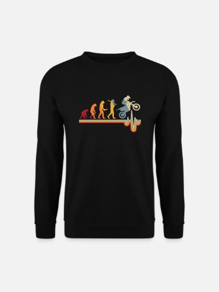 Motocross Evolution Herzschlag Motorrad Geschenk - Unisex Pullover - Schwarz