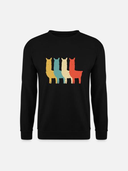 Cute Llama Alpaca Alpaca Vintage Sweet Gift - Unisex Sweatshirt - black
