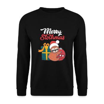 Sloth Christmas Merry Slothmas Sloth Gift - Unisex Sweatshirt - black - Front - Alina (178cm) & Michal (187cm)