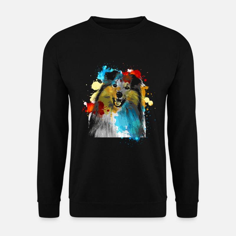 Sheltie Watercolors Colorful - Unisex Sweatshirt - black