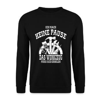 Handwerker lustiger Spruch - Unisex Pullover - Schwarz - Vorne - Alina (178cm) & Michal (187cm)