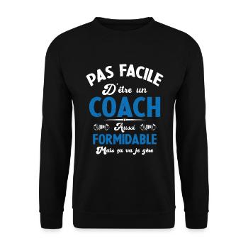 Coach Formidable Idée Cadeau Entraîneur Drôle - Sweat-shirt Unisexe - noir - Devant - Alina (178cm) & Michal (187cm)