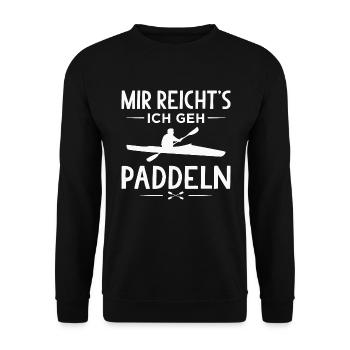 Paddeln Paddelboot Kajak Kajakfahren - Unisex Pullover - Schwarz - Vorne - Alina (178cm) & Michal (187cm)
