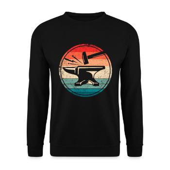 Enclume rétro outil maréchal-ferrant enclume forgeron - Sweat-shirt Unisexe - noir - Devant - Alina (178cm) & Michal (187cm)
