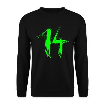 zahl 14 grün 14.Geburtstag Lieblingszahl Vektor - Unisex Sweatshirt - black - Front - Alina (178cm) & Michal (187cm)