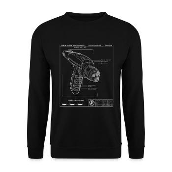 Star Trek Discovery Phaser Drawing - Unisex Sweatshirt - black - Front - Alina (178cm) & Michal (187cm)