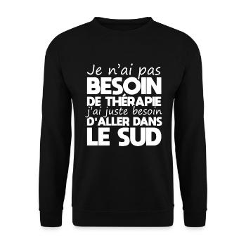 Sud de la France cadeau drôle sudiste ville - Sweat-shirt Unisexe - noir - Devant - Alina (178cm) & Michal (187cm)