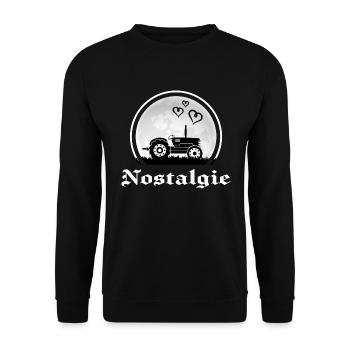 Traktor Traktorfahrer "Trecker-Nostalgie" - Unisex Pullover - Schwarz - Vorne - Alina (178cm) & Michal (187cm)