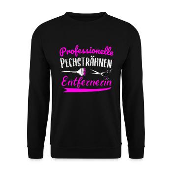 Professionelle Pechsträhnen Entfernerin Friseurin - Unisex Pullover - Schwarz - Vorne - Alina (178cm) & Michal (187cm)