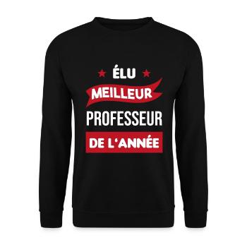 cadeau marrant meilleur professeur de l'année - Sweat-shirt Unisexe - noir - Devant - Alina (178cm) & Michal (187cm)