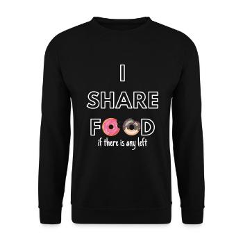 ICH TEILE ESSEN - Unisex Pullover - Schwarz - Vorne - Alina (178cm) & Michal (187cm)