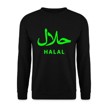 Halal حلال - Unisex Pullover - Schwarz - Vorne - Alina (178cm) & Michal (187cm)