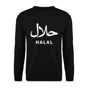 Halal - Unisex Pullover - Schwarz - Vorne - Alina (178cm) & Michal (187cm)