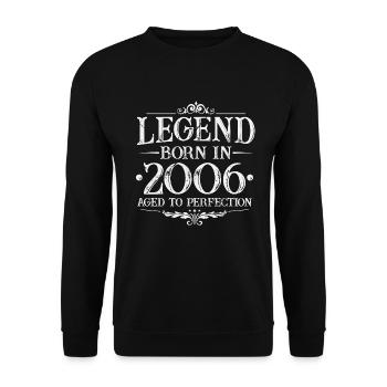 Légende depuis 2006 Vintage Born Anniversaire - Sweat-shirt Unisexe - noir - Devant - Alina (178cm) & Michal (187cm)