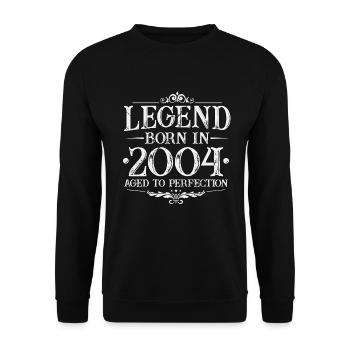Légende depuis 2004 Vintage Born Anniversaire - Sweat-shirt Unisexe - noir - Devant - Alina (178cm) & Michal (187cm)